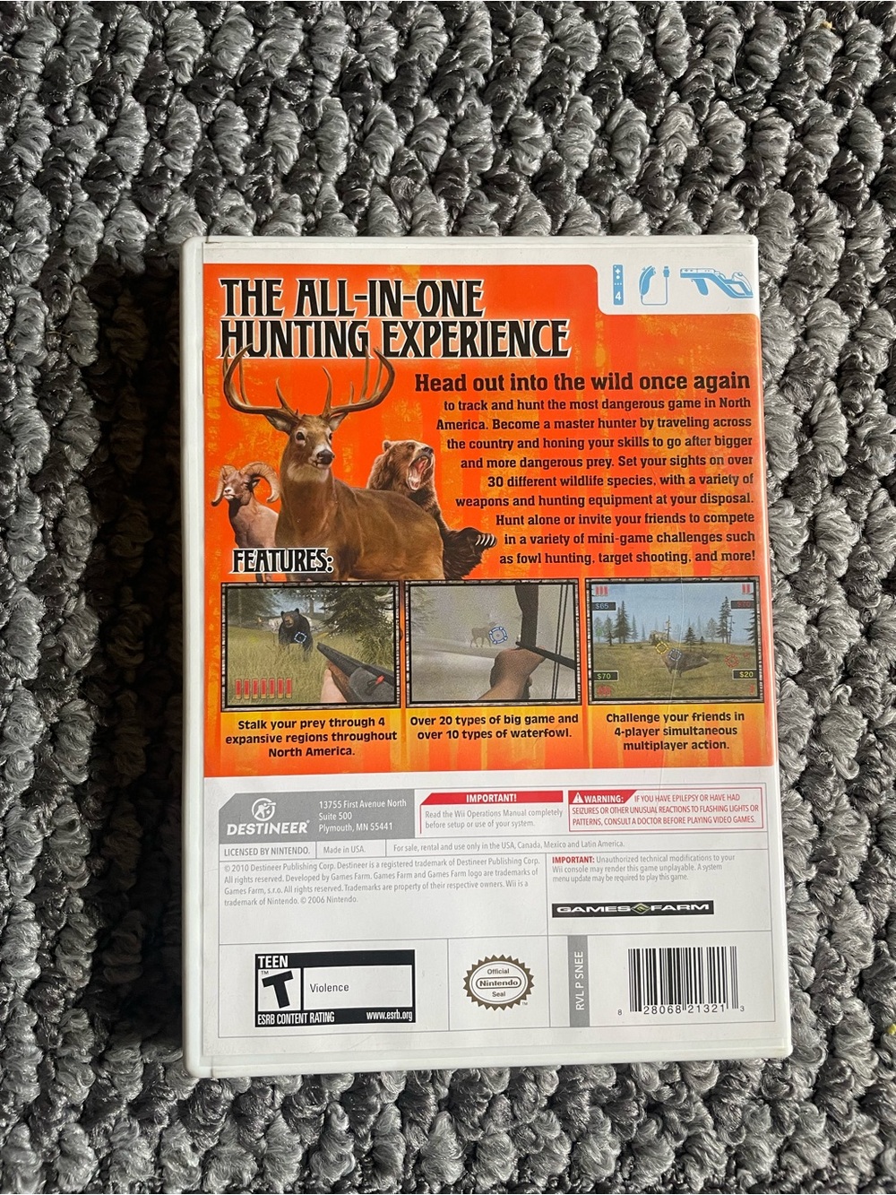 White AR Hunting Rifle VR Accessory Shell for Wii - Picture 4 of 5